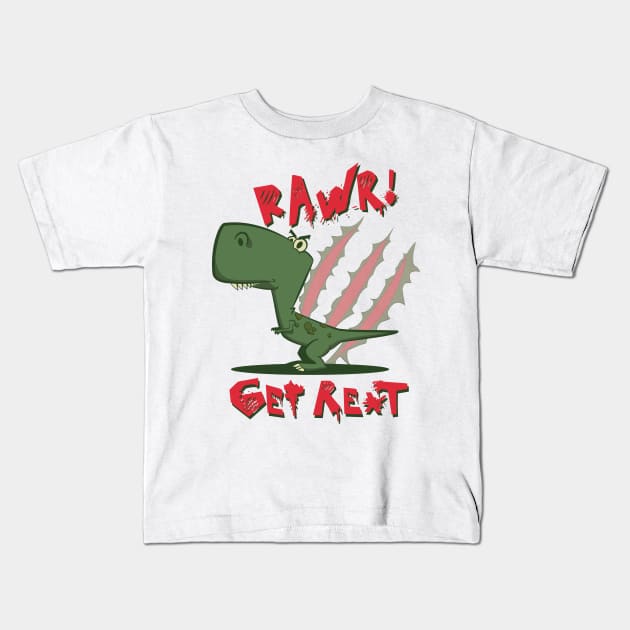 K-Rex Get Rext Design Kids T-Shirt by Ta'veren Tavern